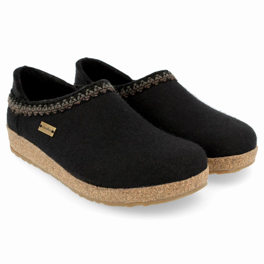 Haflinger Gzh Zigzag Clogs Herr Svarta | QME1939KM